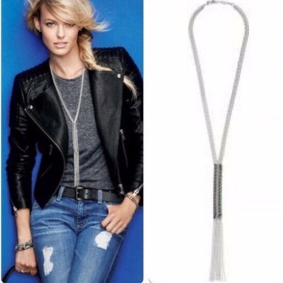 Stella & Dot Tessa Fringe Necklace – Mixed Metal Tassel Pendant - Picture 1 of 11
